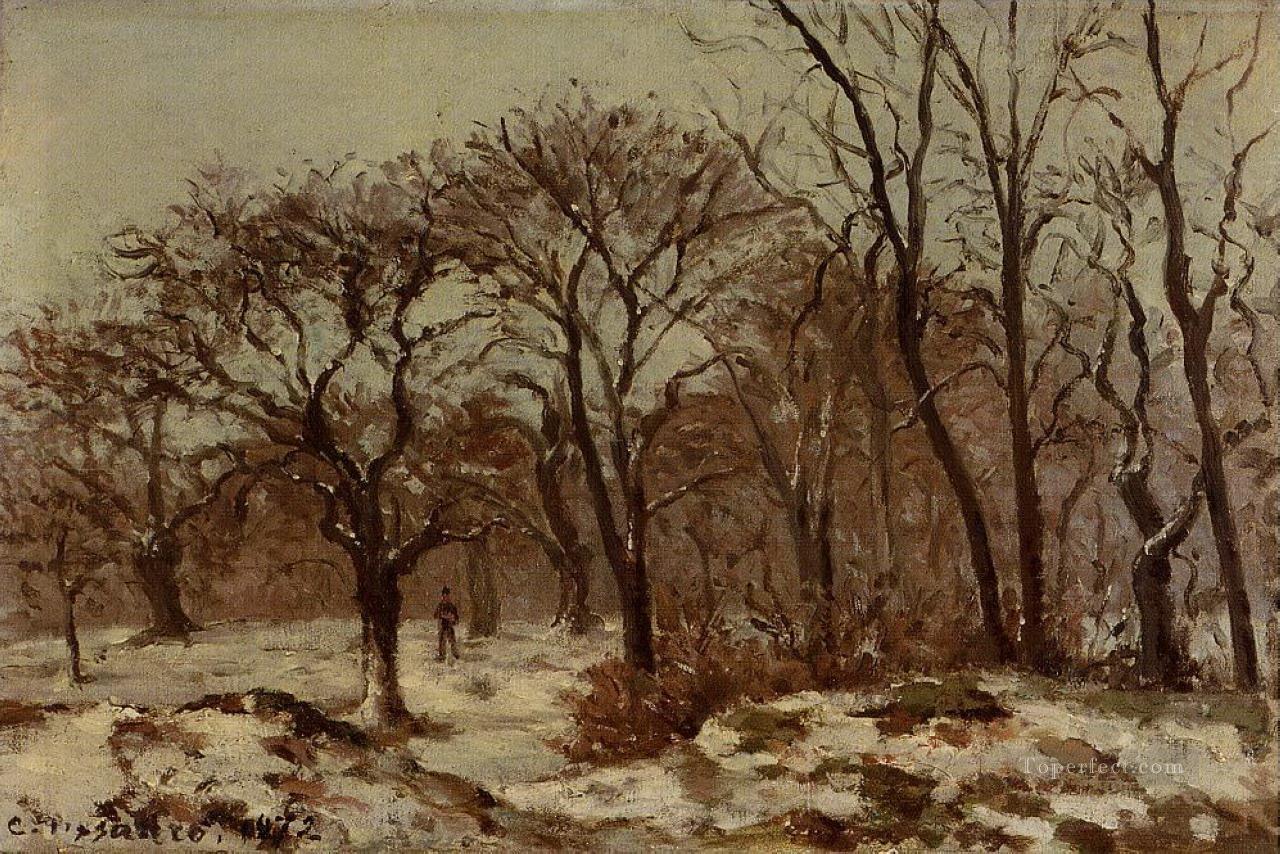 Huerto de castaños en invierno 1872 Camille Pissarro Pintura al óleo